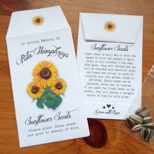 personalised sunflower seed favours