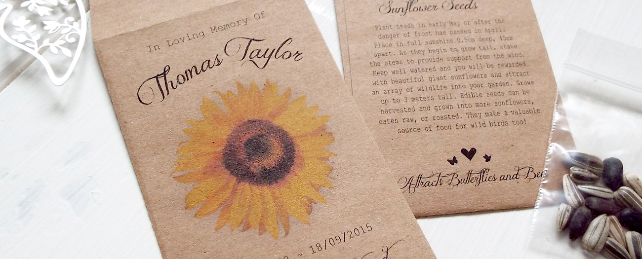 Personalised Sunflower Seed Favours