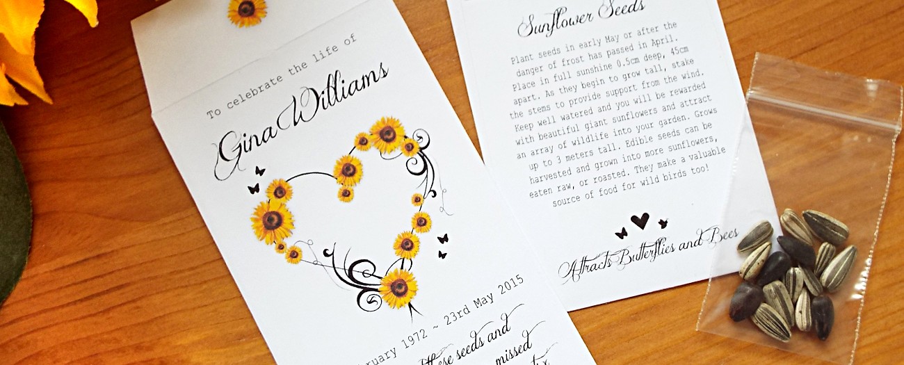 personalised sunflower seed packets